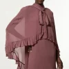 Tall Viscose Georgette Cape Woven Mini Dress
