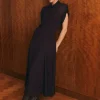 Tall Viscose Georgette Godet Detail Woven Maxi Skirt