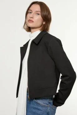 Technical Crepe Tailored Metal Zip Detail Jacket