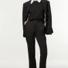 Technical Crepe Tailored Straight Turn Up Hem Pants