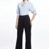 Techno Cotton Pintuck Woven Wide Leg Pants