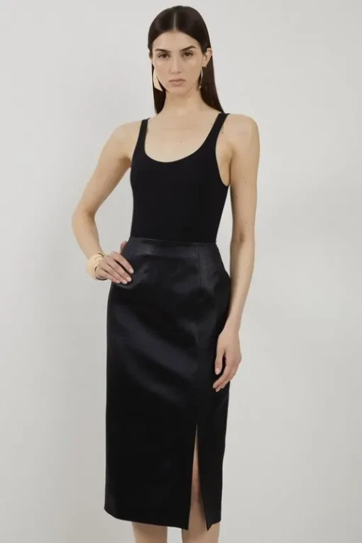 Textured Italian Satin Single Breasted Tailored Co-ord