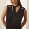 The Founder Premium Viscose Knit Chain Detail Top