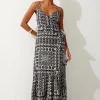 Tile Print Spun Viscose Beach Dress