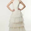 Tulle Layered Woven Maxi Skirt