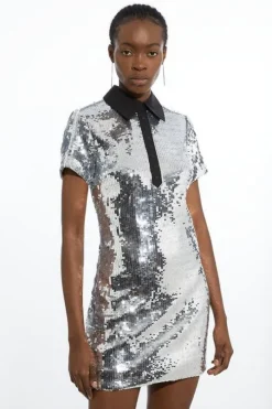 Tux Sequin Woven Mini Dress