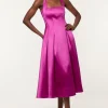 Twill Prom Woven Midi Dress