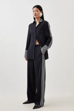 Twill Stripe Detail Pants