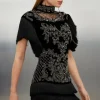 Velvet Baroque Fringe Woven Mini Dress