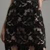 Velvet Cutwork Lace Detail Mini Skirt