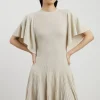 Viscose Blend Angel Sleeve Knit Skater Dress