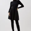Viscose Blend Full Circle Knit Mini Dress