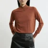 Viscose Blend High Neck Knit Sweater