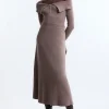 Viscose Blend Knit Midi Skirt