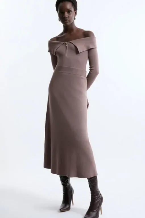 Viscose Blend Knit Midi Skirt
