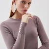Viscose Blend Knitted Crew Neck Sweater