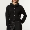 Viscose Blend Removable Collar Knit Cardi