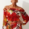 Viscose Georgette Border Print Beach set