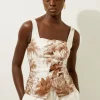 Viscose Linen Scenic Placed Print Strappy Top