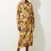 Viscose Linen Woven Shirt Midi Dress