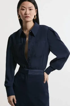 Viscose Satin Wide Leg Trouser Co-Ord