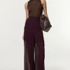 Wide Leg Viscose Georgette Woven Pants