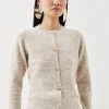 Wool Blend Cosy Crew Neck Knit Cardi