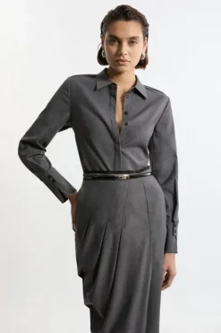 Wool Blend Tailored Shirt