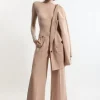 Wool Blend Tailored Wide Leg Pants