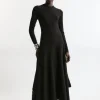Wool Look Hanky Hem Maxi Knit Dress