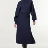 Wool Look Rounded Sleeve Knit Midaxi Dress