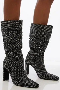 All Over Hot Fix Slouchy Heeled Boot