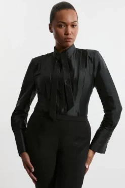 Archive Collection - Plus Size Taffeta Pleat Detail Shirt