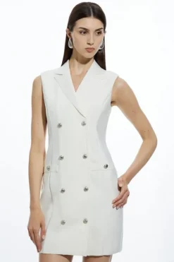Bandage Figure Form Knit Blazer Style Mini Dress
