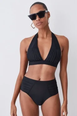 Bandage Sheer Stripe Halter Top