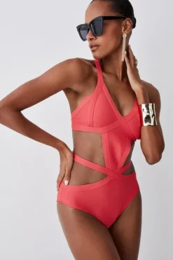Bandage Strappy Cross Front Swimsuit