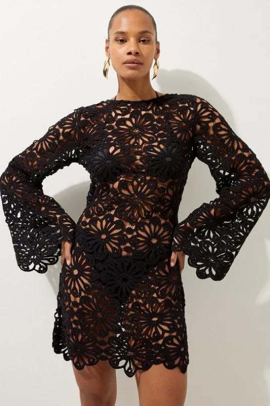 Beach Crochet Mini Dress