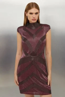 Beaded Embellished Woven Mini Dress