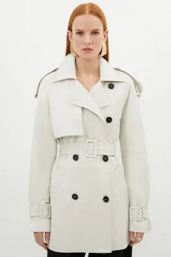 Belted Short Trench Coat