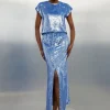Blue Sequin Woven Set