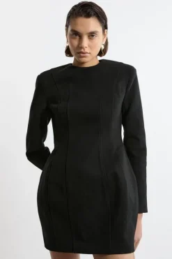 Brushed Tailored Jersey Mini Scuba Dress