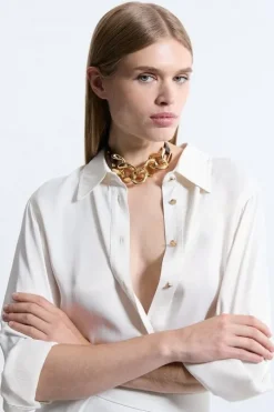 Chunky Statement Chain Pu Necklace