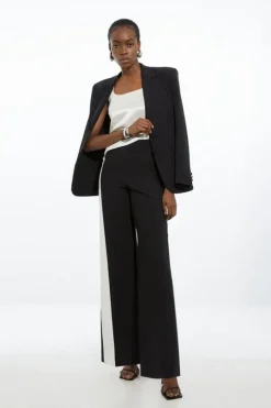 Clean Tailored Color Block Wide Leg Pants