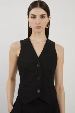 Clean Tailored Grosgrain Tipped Vest