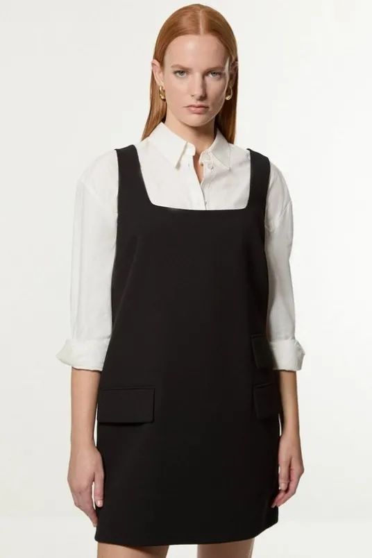 Compact Stretch Essential Tailored Pocket Mini Dress