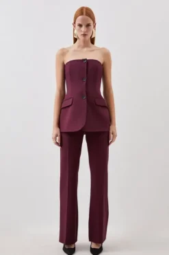 Compact Stretch Tailored Button Bodice Jumpsuit