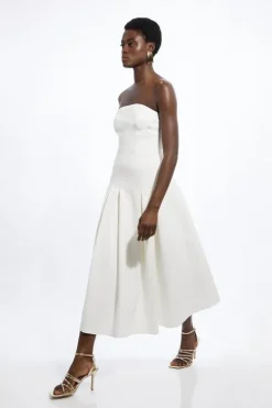 Compact Stretch Tailored Midi Prom Dress