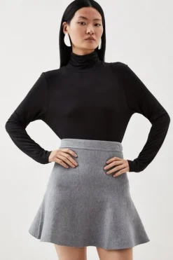 Compact Wool Look V Neck Knit Co-Ord