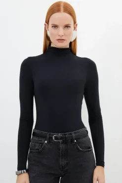 Contour Jersey High Neck Long Sleeve Bodysuit