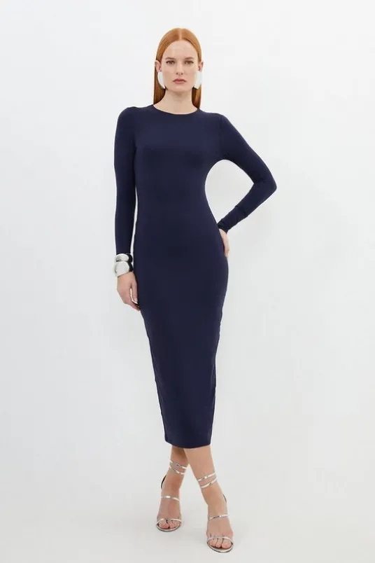 Contour Jersey Long Sleeve Midaxi Dress